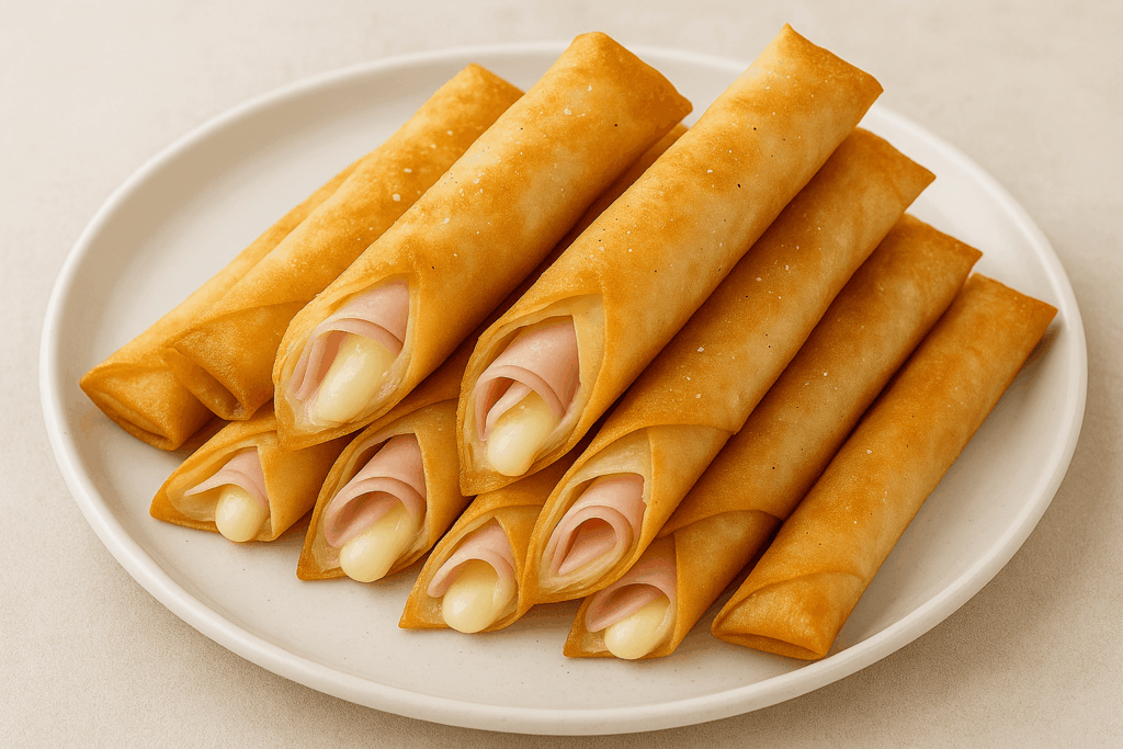 ママ友会で一品持ち寄りしたハムとチーズの春巻き